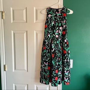 Kate Spade Jardin Sleeveless Jacquard Hummingbird Dress